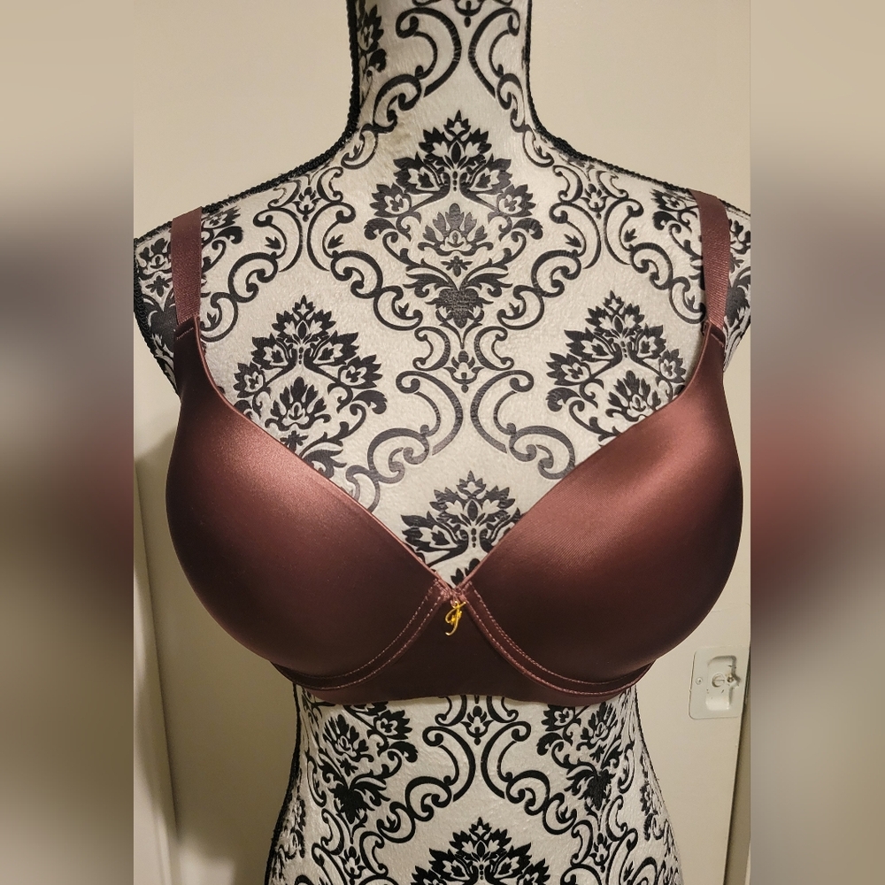Frederick's Of Hollywood Lexi Push Up Plunge T Shirt‎ Bra 34DDD Chocolate